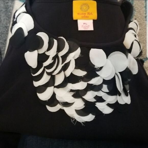 Ruby Rd Women's Black and white knit tank top Sleeveless‎ petite large - Picture 3 of 5